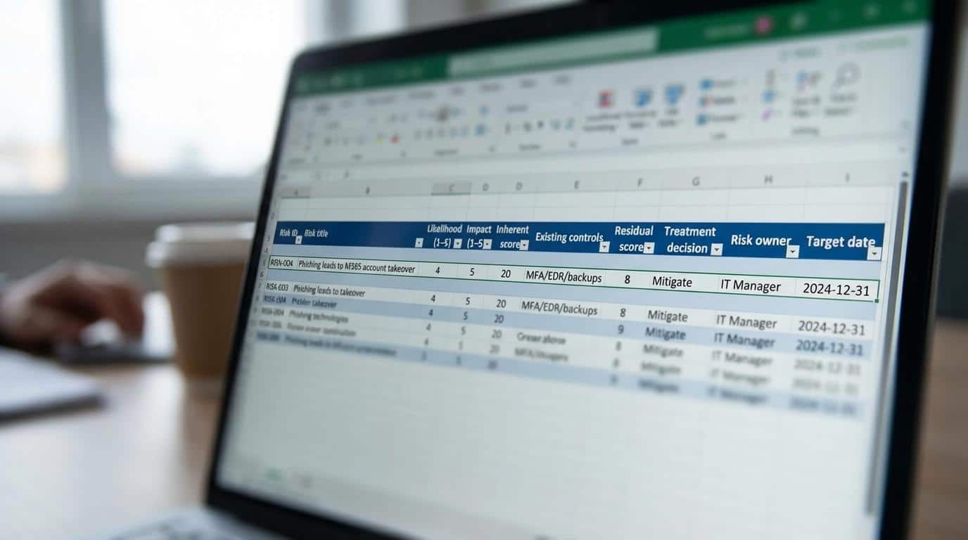 cybersecurity risk register template